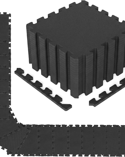 Giantex 0.4" Thick Non-Slip Interlocking Exercise Mat with Borders