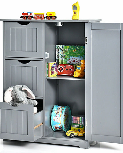 Bathroom Floor Cabinet, Wooden Storage Cabinet - Giantexus