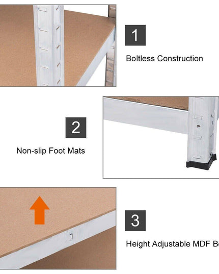 2 Pcs 5-Tier Storage Shelves, Garage Shelving Units - Giantexus