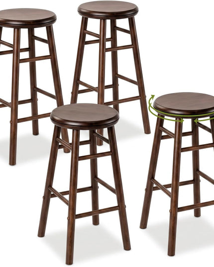 GIANTEX 24 Inch/29 Inch Round Swivel Bar Stools Set of 2/4