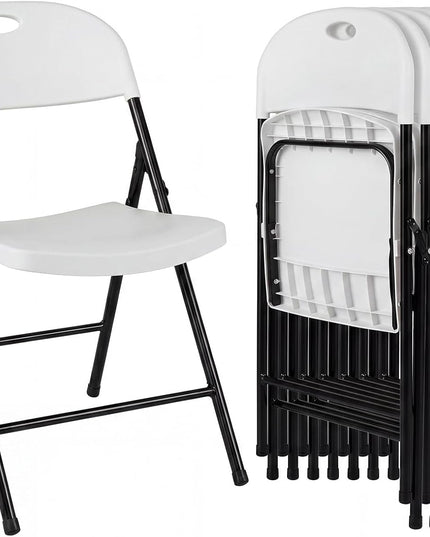 Giantex 4/6/8/12 Pack Plastic Folding Stackable Chair with Curved PP Seat