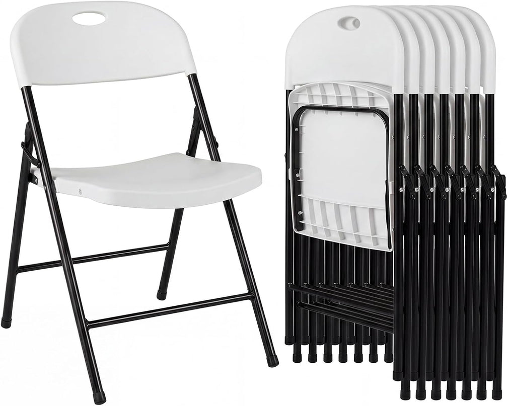 Giantex 4/6/8/12 Pack Plastic Folding Stackable Chair with Curved PP Seat