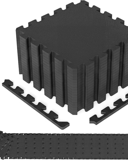 Giantex 0.4" Thick Non-Slip Interlocking Exercise Mat with Borders