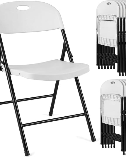 Giantex 4/6/8/12 Pack Plastic Folding Stackable Chair with Curved PP Seat