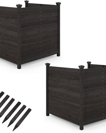 Giantex Wooden Privacy Fence with Stakes (47" W x 45.5" H)