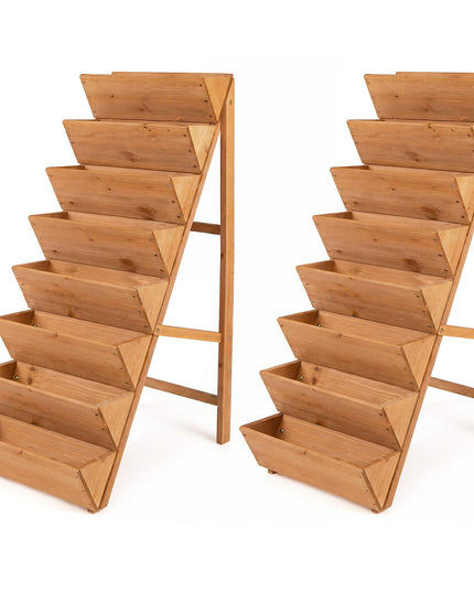 Giantex 8-Tier Wooden Vertical Raised Garden Bed with Legs for Herbs Vegetables Fruits (1/2)