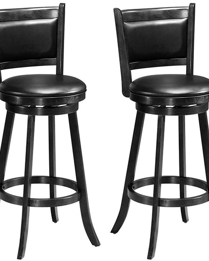 Tabouret de bar à hauteur de comptoir Giantex avec dossier pivotant en bois et revêtement en tissu