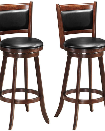 Tabouret de bar à hauteur de comptoir Giantex avec dossier pivotant en bois et revêtement en tissu