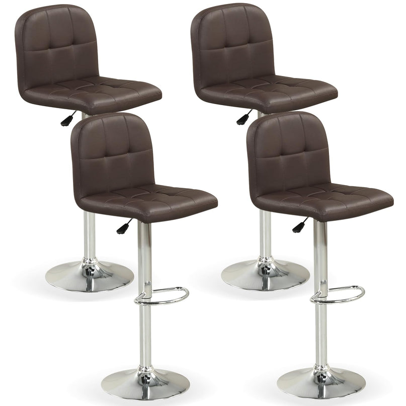 Giantex – Lot de 2 ou 4 tabourets de bar pivotants modernes en similicuir rembourré avec dossier et repose-pieds