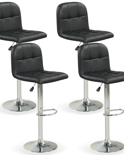 Giantex Modern Faux Leather Upholstered Swivel Bar Stools Set of 2/4 with Back & Footrest