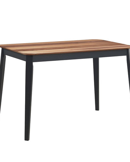 Wood Dining Table, Rectangular Kitchen Table (Walnut & Black) - Giantexus