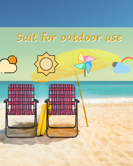 Giantex Folding Lawn Chairs Set of 6 Outdoor Portable Beach Chair W/Stable Steel Frame