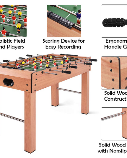 Giantex 48'' Wooden Soccer Table Game w/ Footballs