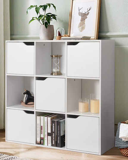 Giantex 9-Cube Storage Organizer, Storage Cabinet with 4 Open Cubes and 5 Cabinets