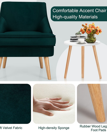 Giantex Mid Century Single Sofa Chair w/Rubber Wood Legs