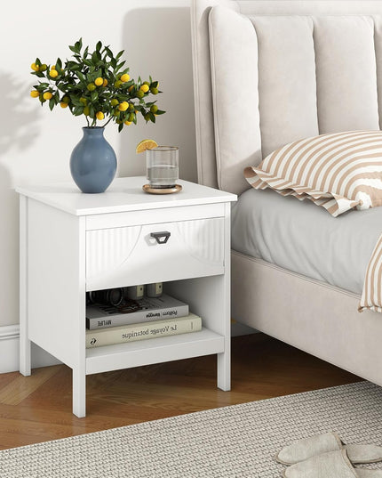 Giantex Modern Nightstand with Drawer with Storage for Bedroom Small Place
