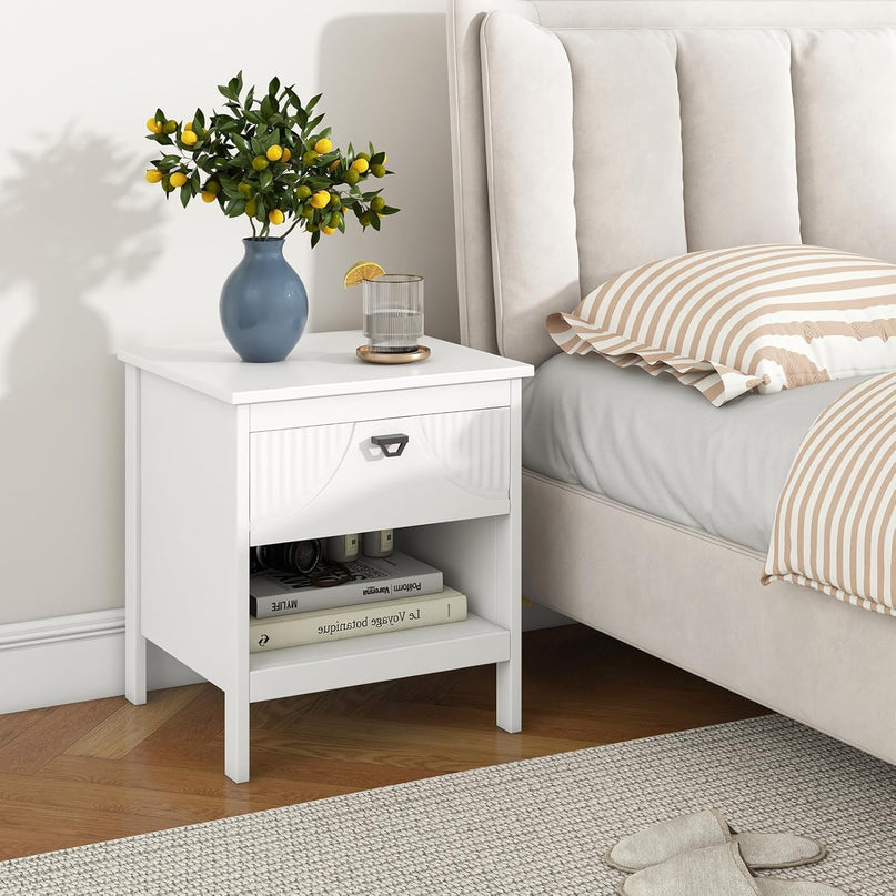 Giantex Modern Nightstand with Drawer with Storage for Bedroom Small Place