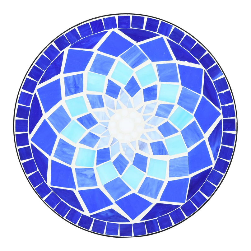 Giantex Folding Mosaic Patio Table, 14'' Outdoor Side Table Round Accent Table Plant Stand with Ceramic Tile Top