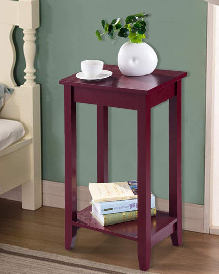 Giantex Narrow Telephone Table with Shelf and Legs for Small Spaces, Espresso