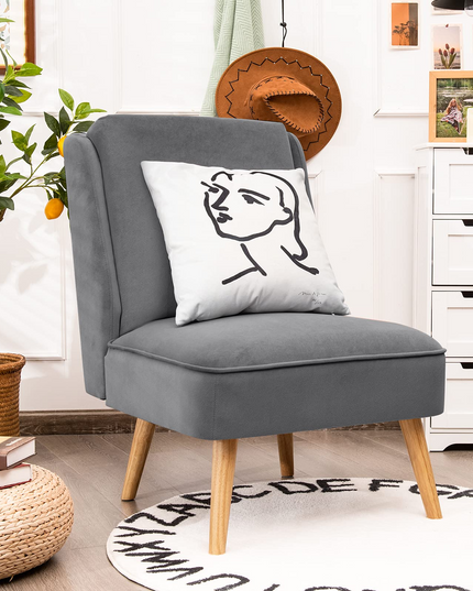 Giantex Comfy Single Sofa Chair w/Rubber Wood Legs