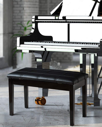Giantex Wooden Duet Piano Bench with Padded Cushion and Music Storage