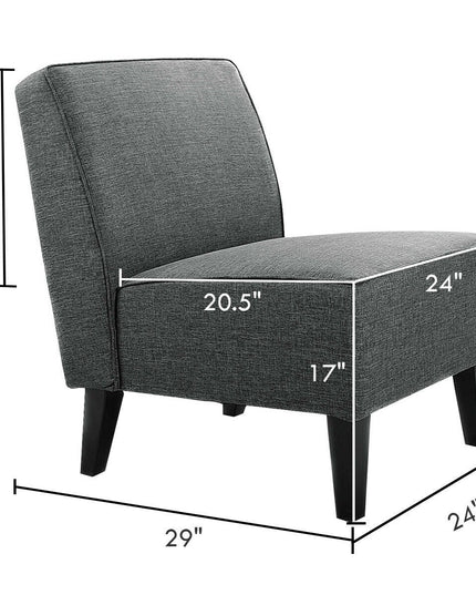 Thick Armless Accent Chair, Fabric Upholstered Slipper Chair - Giantexus