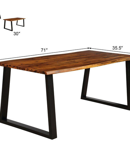 Rectangular Acacia Wood Dining Table Rustic Indoor &Outdoor Furniture - Giantexus