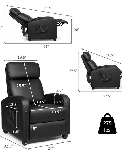 Giantex Recliner Chair for Living Room, Recliner Sofa Wingback Chair w/Massage Function