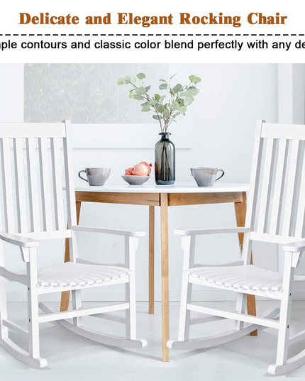 Giantex Rocking Chair Acacia Wood Frame Outdoor& Indoor