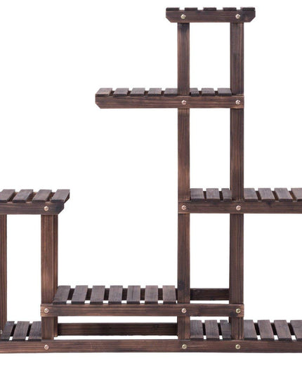 Giantex 6 Tiers Wooden Plant Stand, 10 Pots Flower Display Rack