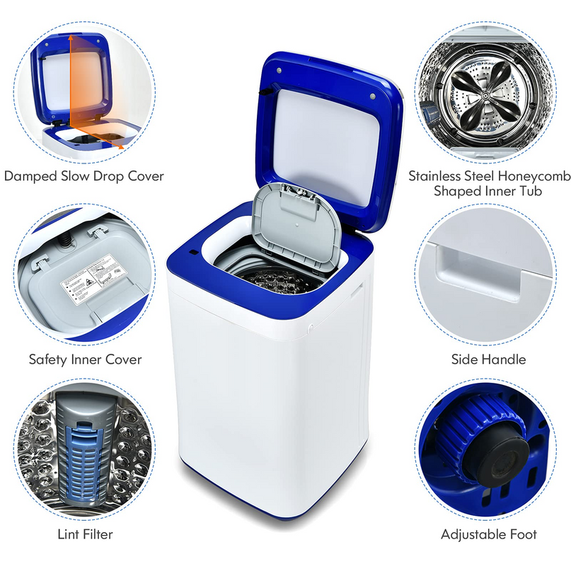 Full Automatic Washing Machine, 2 In 1 Laundry Washer for Apartment