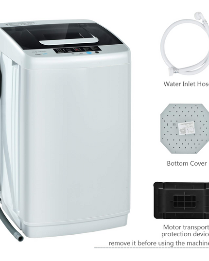 8.8lbs Washer and Dryer Combo, 1.04 cu.ft 10 Programs Built-in Drain Pump, Energy Saving Top Load Washer for Apartment Dorm - Giantexus