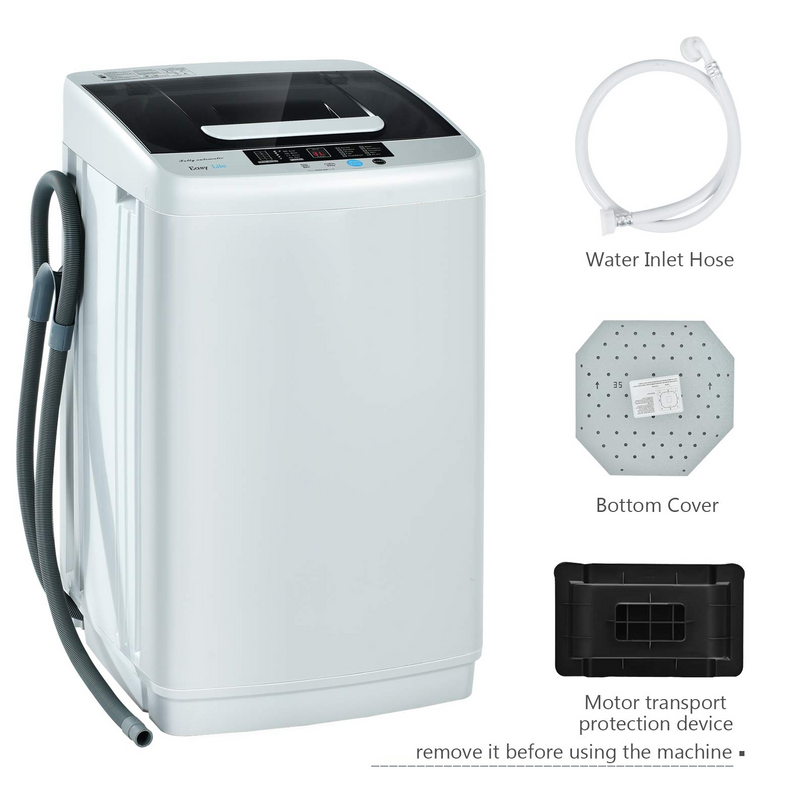8.8lbs Washer and Dryer Combo, 1.04 cu.ft 10 Programs Built-in Drain Pump, Energy Saving Top Load Washer for Apartment Dorm - Giantexus