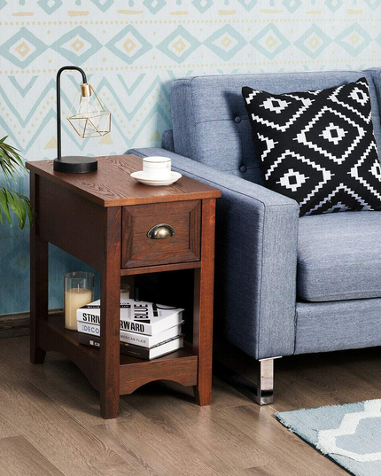 Chair Side End Table with Drawer - Giantexus