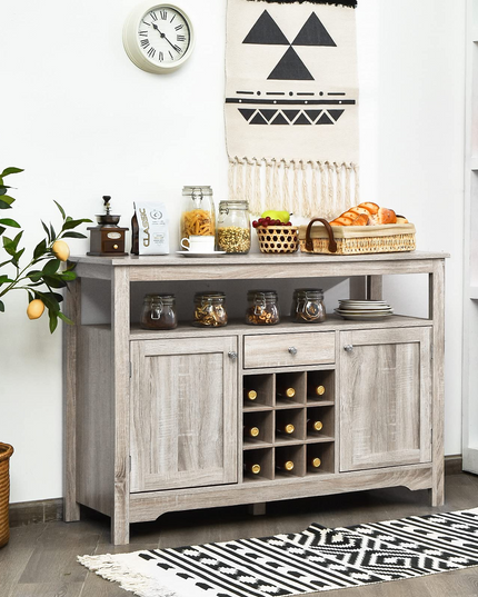 Buffet Server Sideboard, Console Table, Wood Dining Table - Giantex