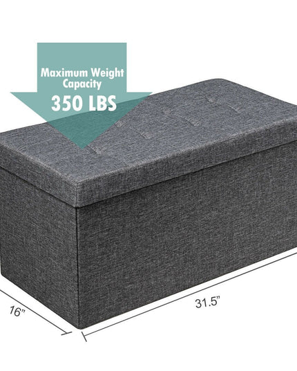 Storage Ottoman Footrest 31.5 Inch Fold-able Toy Organizers