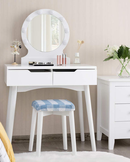 Vanity Table Set with 8 Light Bulbs and Touch Switch