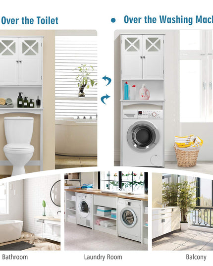 Over-The-Toilet Bathroom Space Saver with Adjustable Shelf