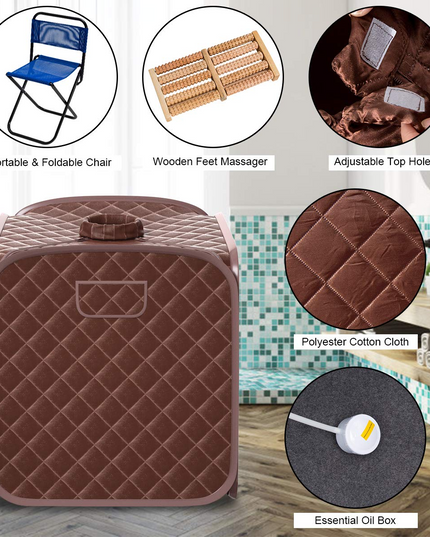 Giantex Portable Steam Sauna Spa 2L Folding Private Sauna Tent W/Chair Foot