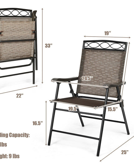 Set of 2 or 4 Patio Chairs, Outdoor Folding Lawn Chairs for Beach