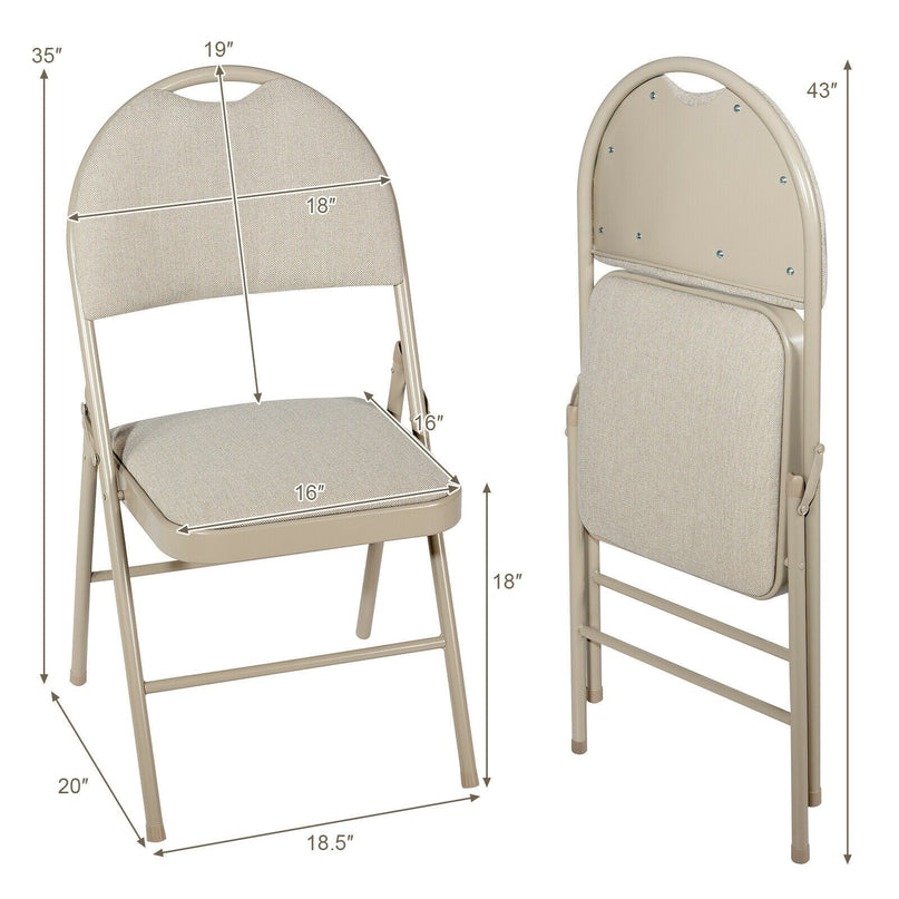 6 PCS Folding Chairs Set Portable Backrest Chair - Giantexus