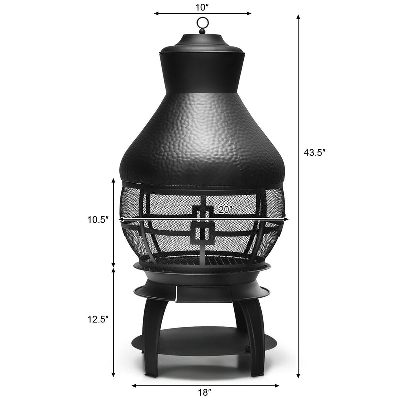 Wood Burning Chiminea, Heavy Duty Fireplace Wooden Chiminea Fire Pit