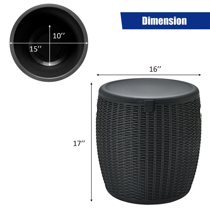 Giantex 12 Gallon Ice Cooler, Wicker Round Ice Chest