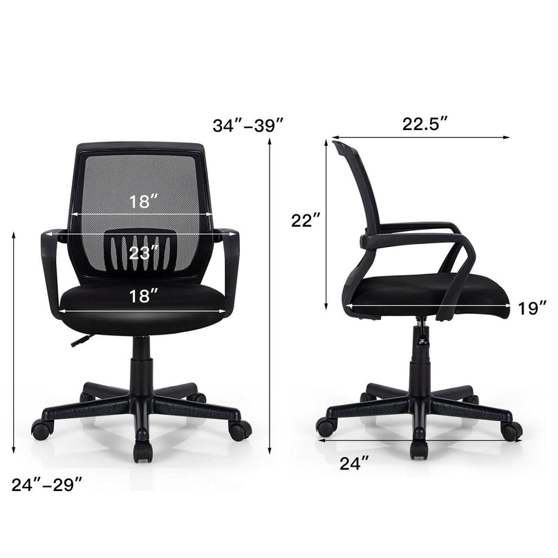 Mesh Office Chair, Mid Back Computer Desk Chair, Ergonomic Executive Chair