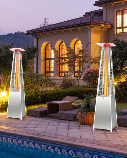Giantex Outdoor Propane Patio Heaters, 42,000 BTU Pyramid Style Gas Porch and Deck Heater w/Dancing Flame