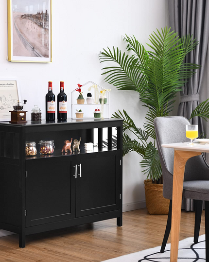 Giantex Kitchen Buffet Sideboard, Wooden Storage Server Cupboard Cabinet