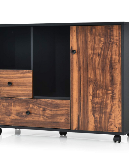 Giantex Mobile Filing Cabinet 2 Drawers, Large Storage Cabinet, Printer Stand on Wheels