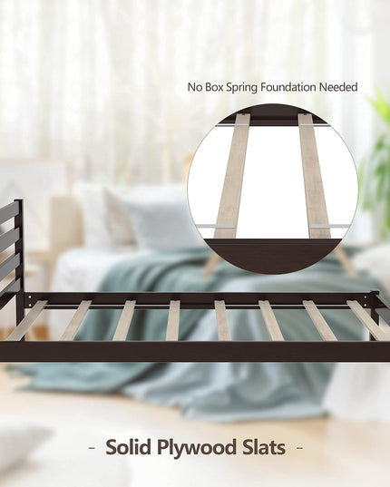 Giantex Wood Slat Support, No Spring Needed, Bed Mattress Foundation, Espresso (Twin)