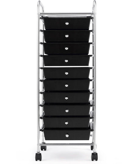 10 Drawer Rolling Storage Cart Scrapbook Paper Office School Organizer - Giantexus