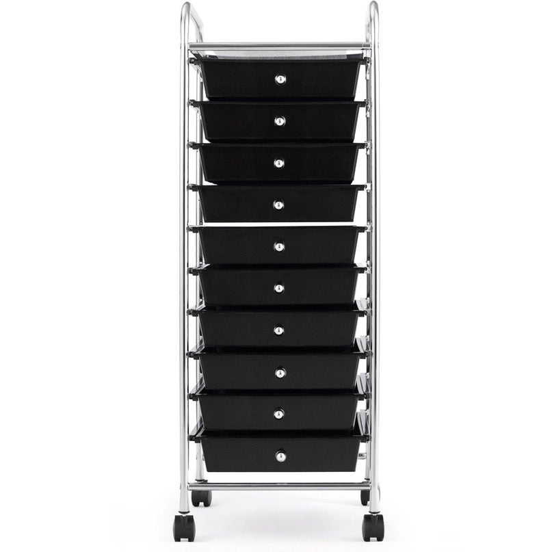 10 Drawer Rolling Storage Cart Scrapbook Paper Office School Organizer - Giantexus